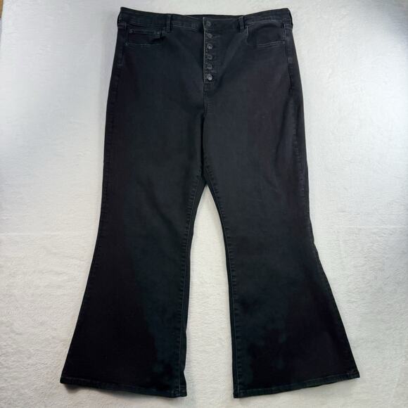 American Eagle Plus 20 Short 20P Jeans Highest Rise Flare Button Fly Stretch - Picture 3 of 16